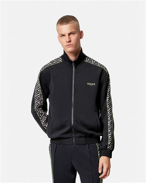 versace greca border track jacket|Versace Greca Nylon Gym Track Jacket for Men .